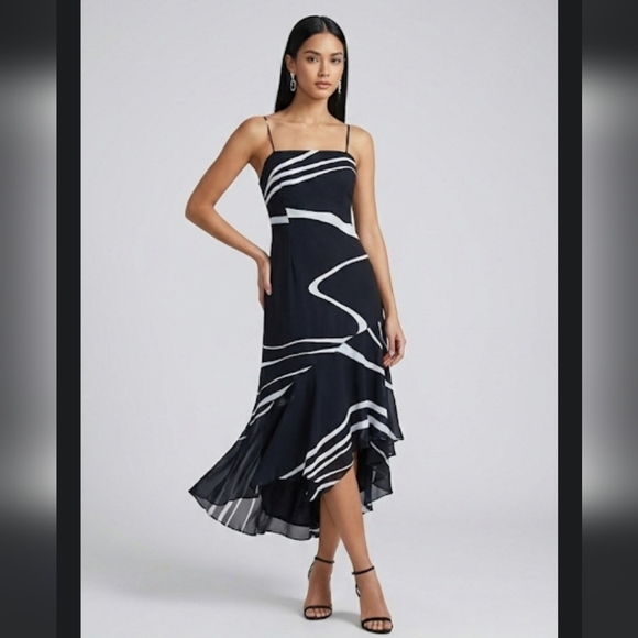 Lily Dresses & Skirts - Lily Black and White Asymmetrical Dress